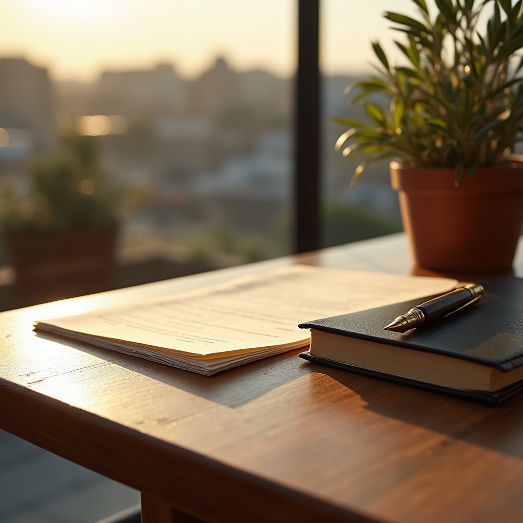 Documenti di gara d'appalto su scrivania professionale